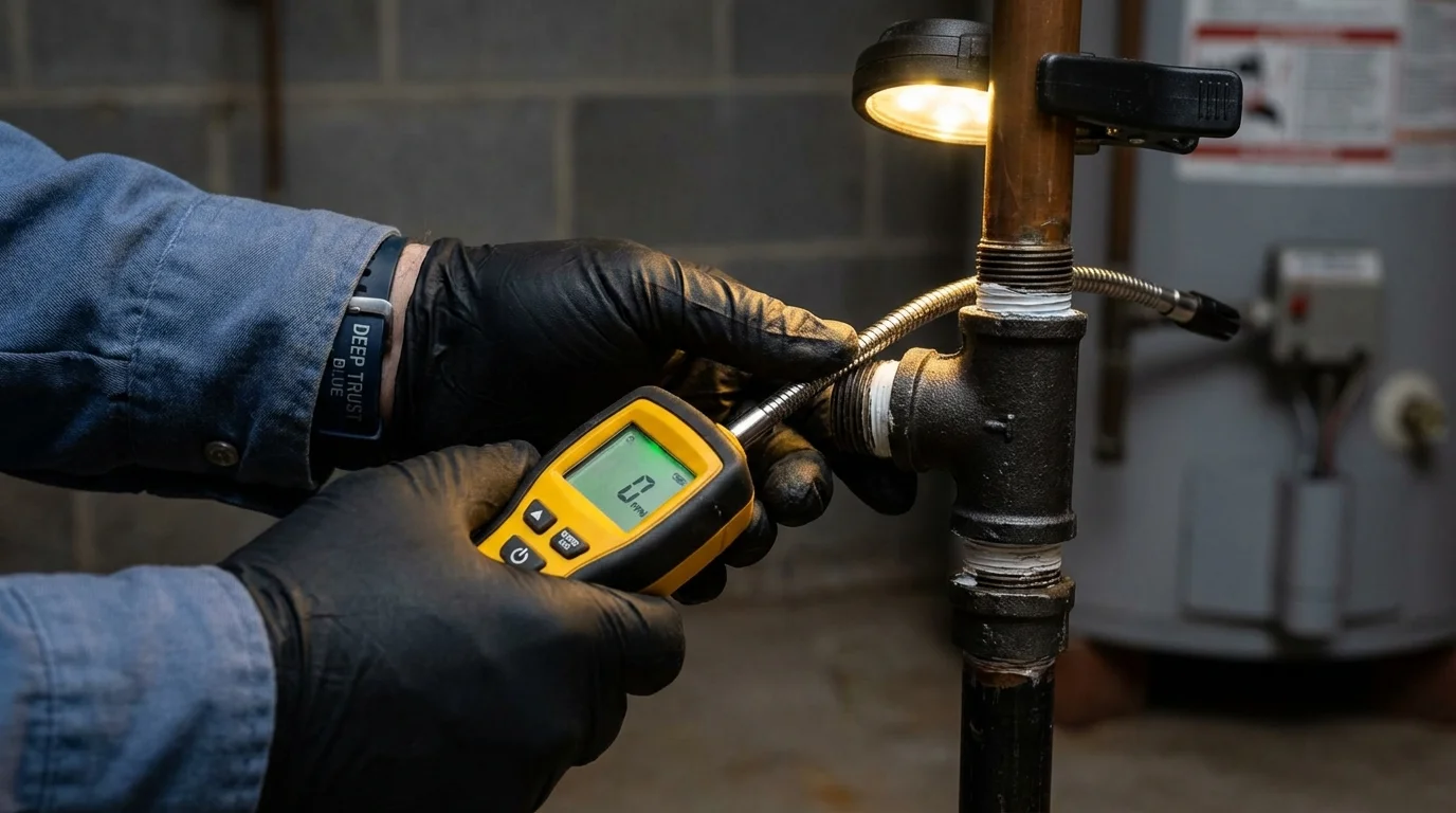 Gas leak detection with electronic sniffer by Johns Plumbing LLC in Universal City